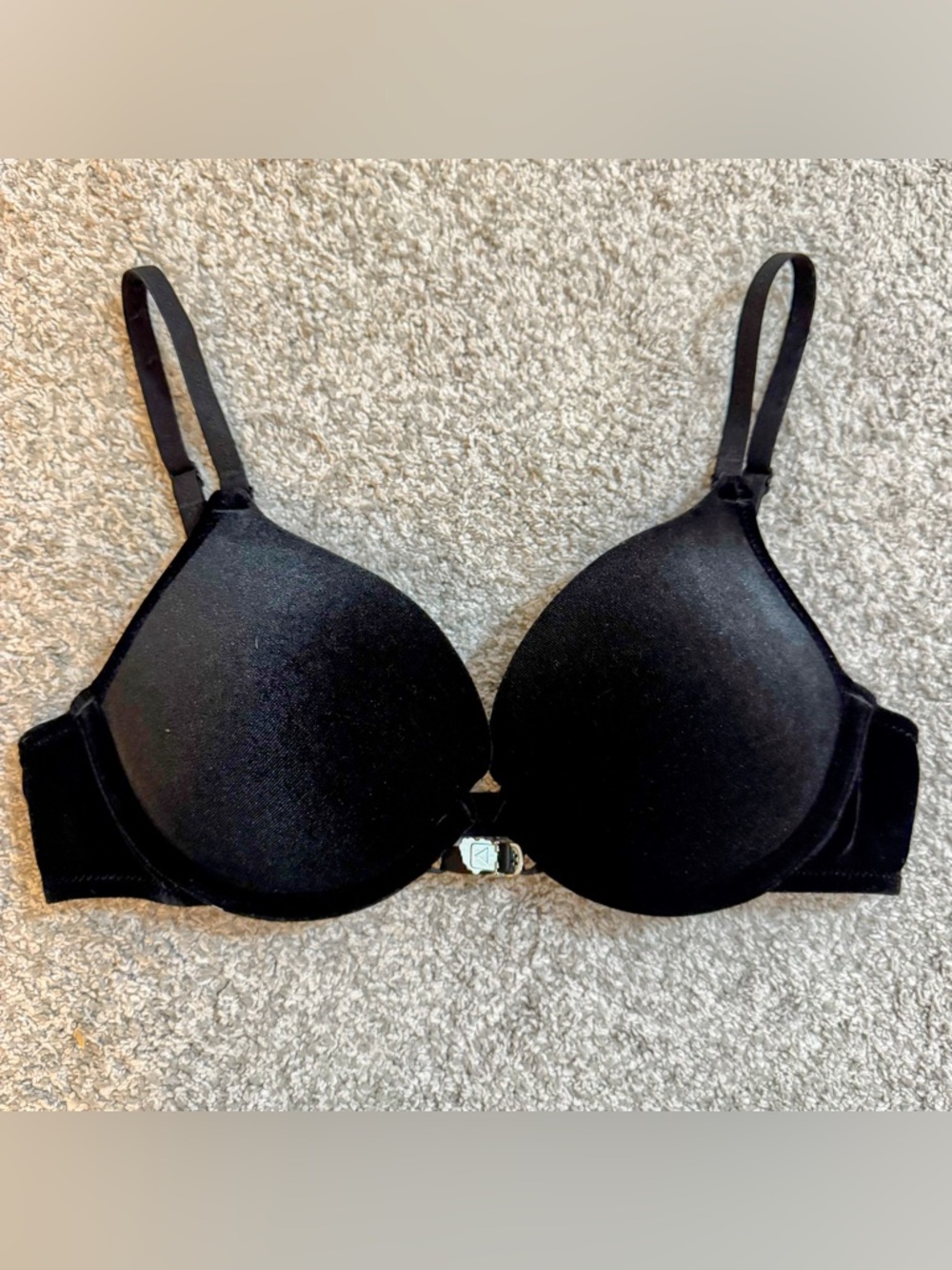 Vintage Victoria's Secret Sexy Little Things 34C Black Velvet Bra